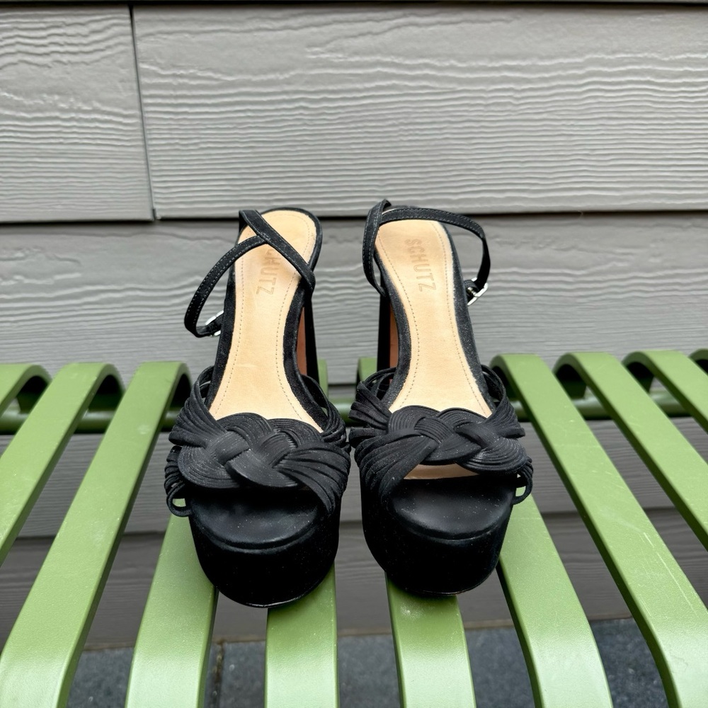 Schutz 5.5 Black Platform Heels - Picture 3 of 7